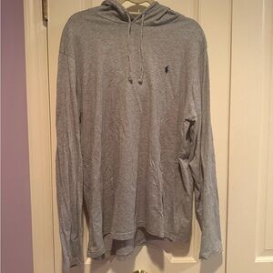 Polo by Ralph Lauren Light Gray Hooded Long-Sleeve Tee